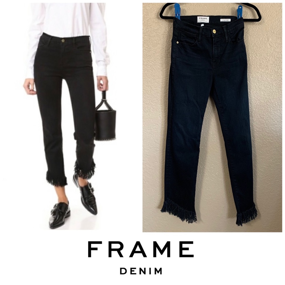 Frame Denim fringe Le High straight jeans 25